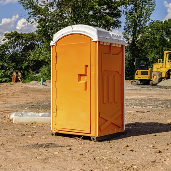 how often are the porta potties cleaned and serviced during a rental period in Lewis KS